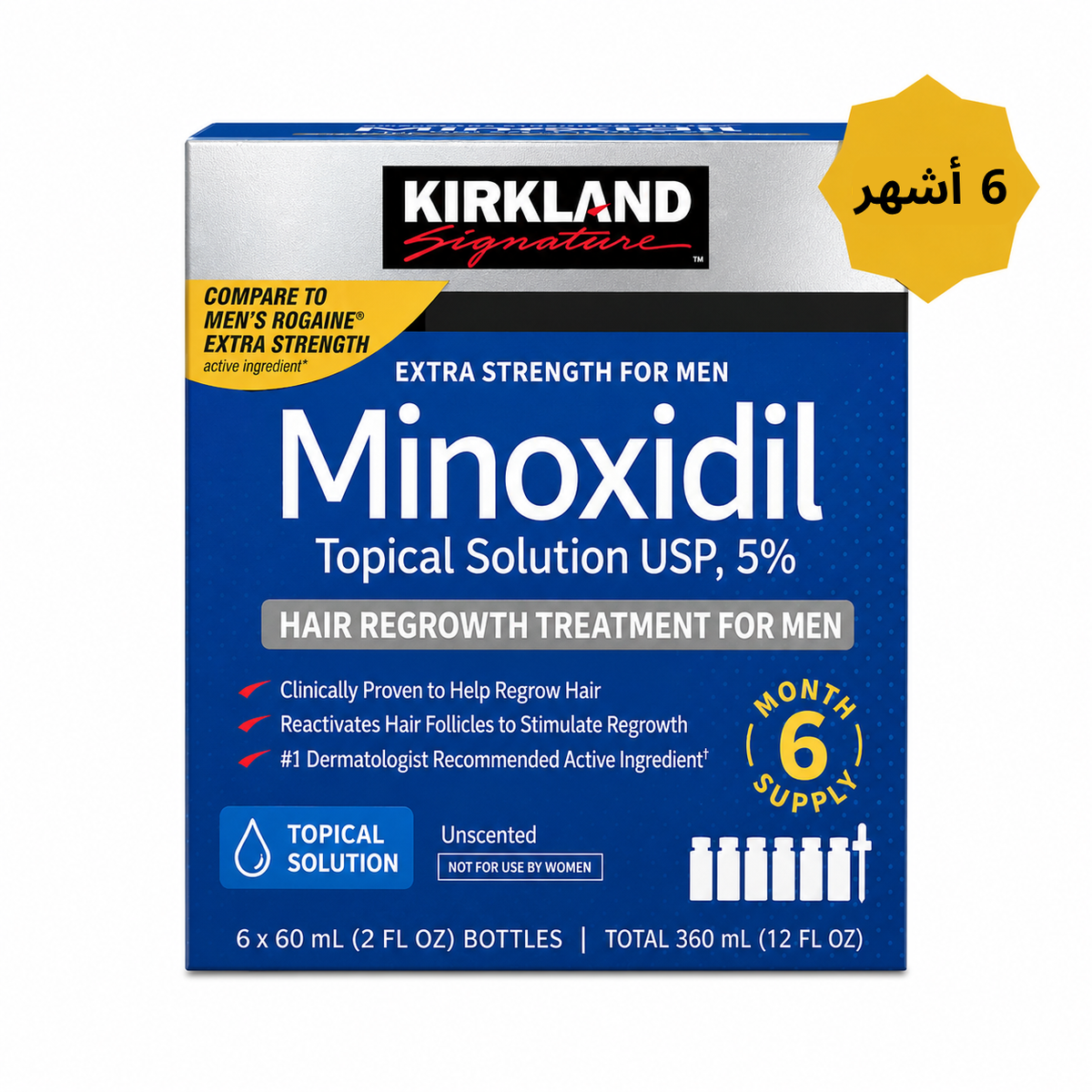 Lotion Kirkland 5 % 6 mois pour hommes