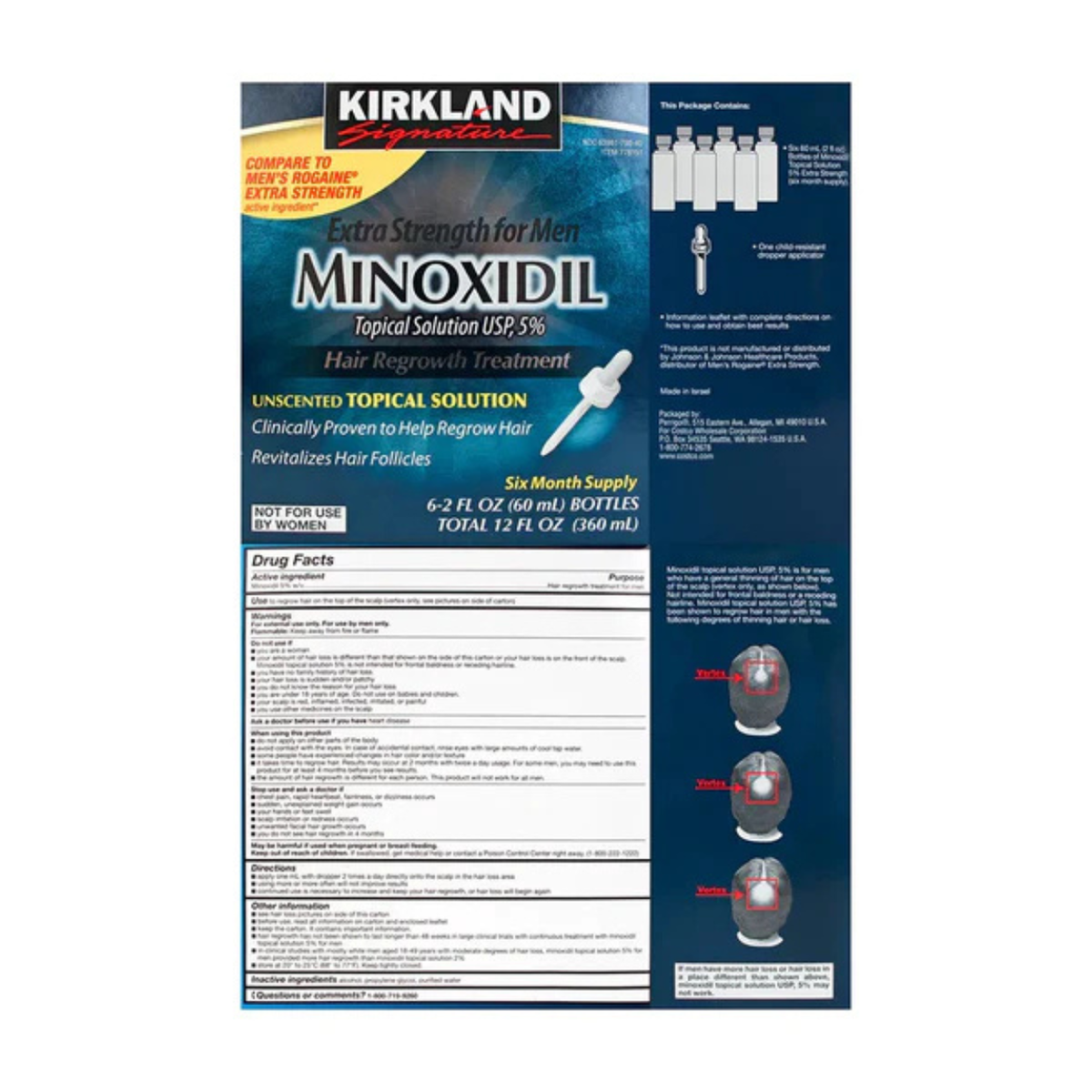 Lotion Kirkland 5 % 6 mois pour hommes
